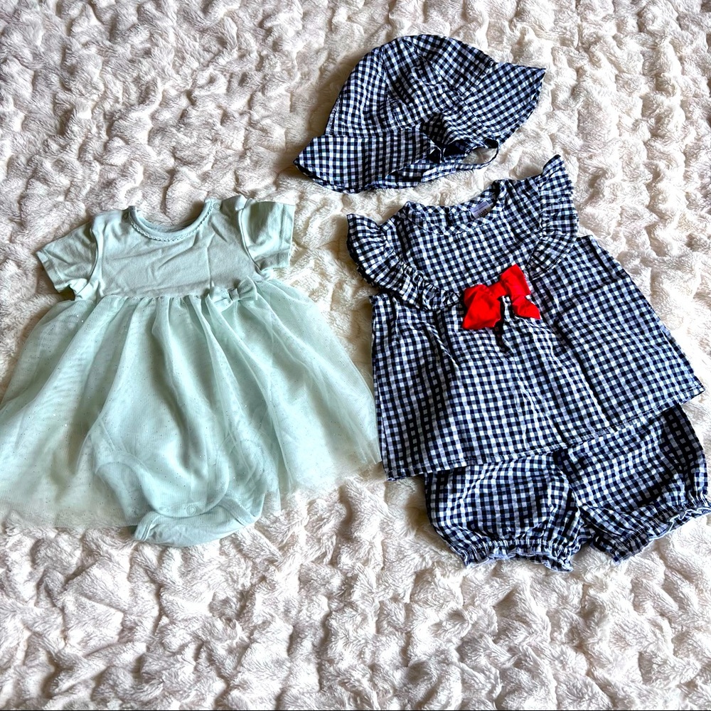 H&M Tutu dress 9m and Carter’s 3 Piece set 18m